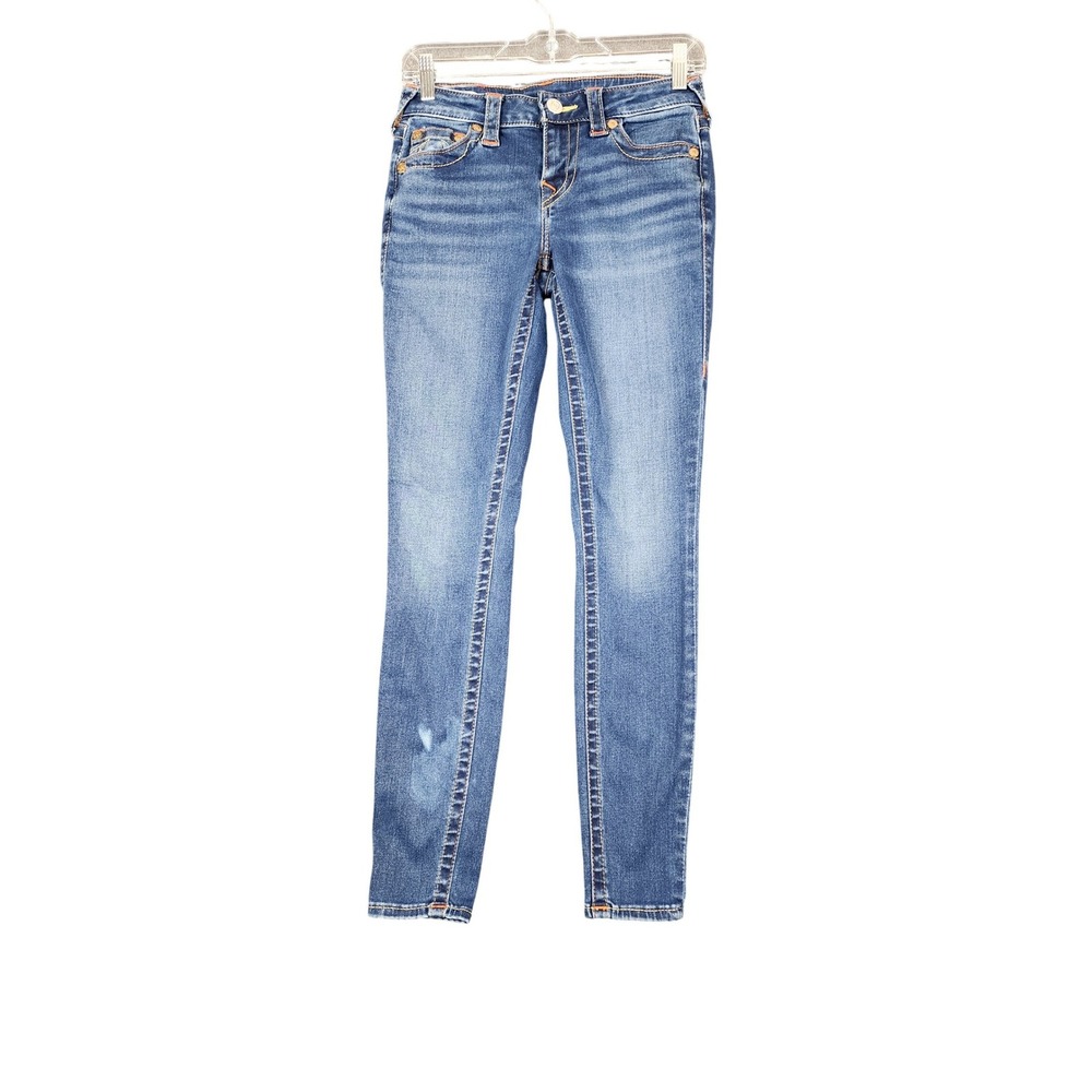 True Religion Jennie Curvy Mid Rise Skinny Jeans Medium‎ Wash Blue Size 26